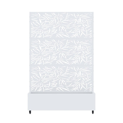 72" White Botanical Leaves Metal Outdoor Privacy Screen HomeRoots