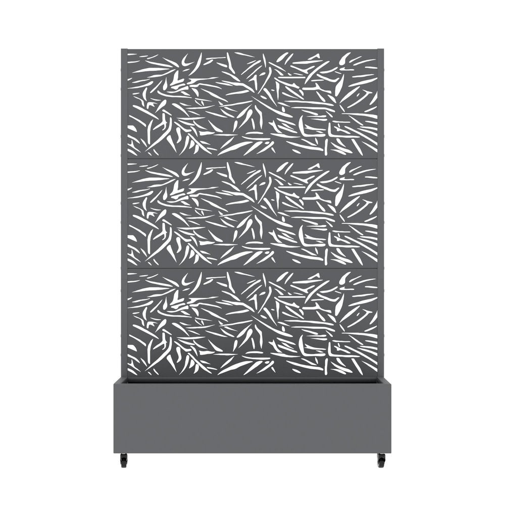72" Gray Botanical Leaves Metal Outdoor Privacy Screen HomeRoots