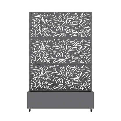 72" Gray Botanical Leaves Metal Outdoor Privacy Screen HomeRoots