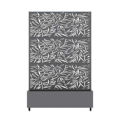 72" Gray Botanical Leaves Metal Outdoor Privacy Screen HomeRoots