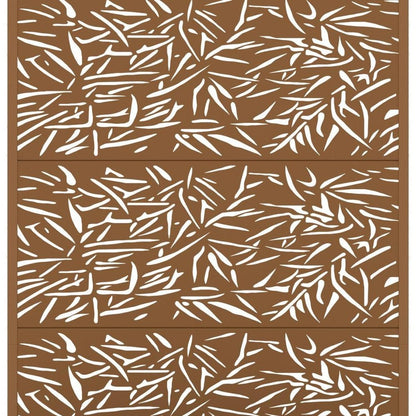 72" Brown Botanical Leaves Metal Outdoor Privacy Screen HomeRoots
