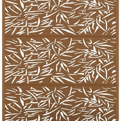 72" Brown Botanical Leaves Metal Outdoor Privacy Screen HomeRoots
