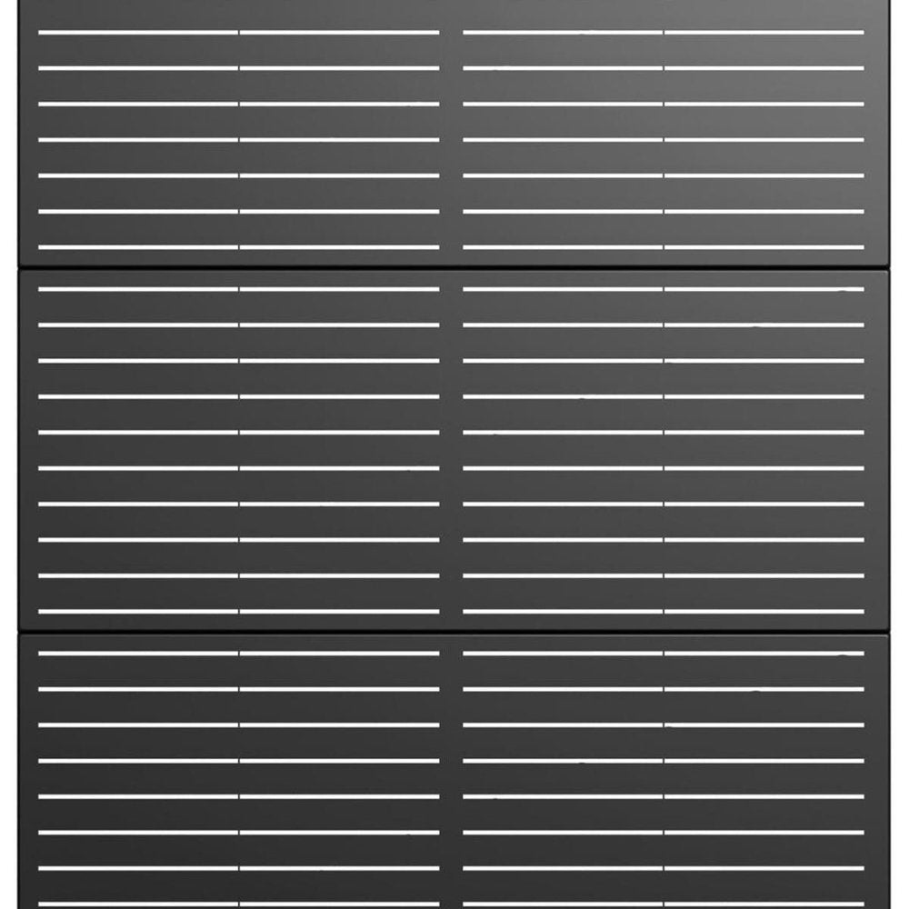 72" Black Striped Metal Outdoor Privacy Screen — view 3