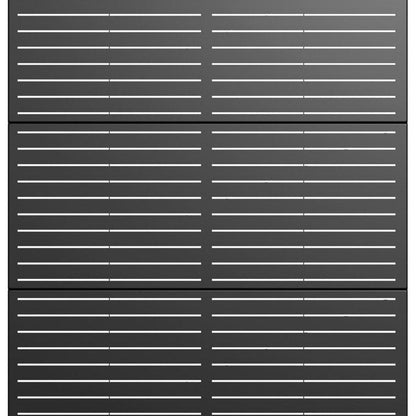 72" Black Striped Metal Outdoor Privacy Screen HomeRoots