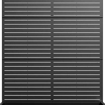72" Black Striped Metal Outdoor Privacy Screen HomeRoots