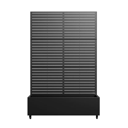 72" Black Striped Metal Outdoor Privacy Screen HomeRoots