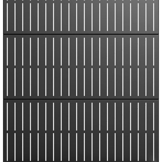 72" Black Striped Metal Outdoor Privacy Screen