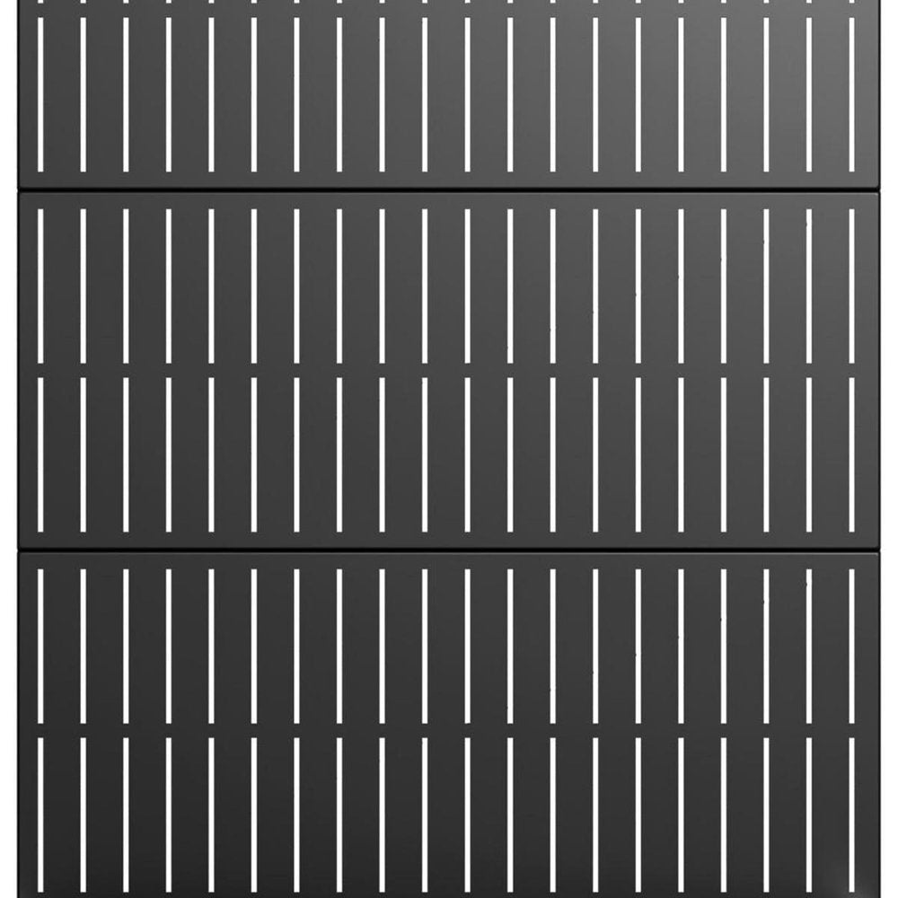 72" Black Striped Metal Outdoor Privacy Screen HomeRoots