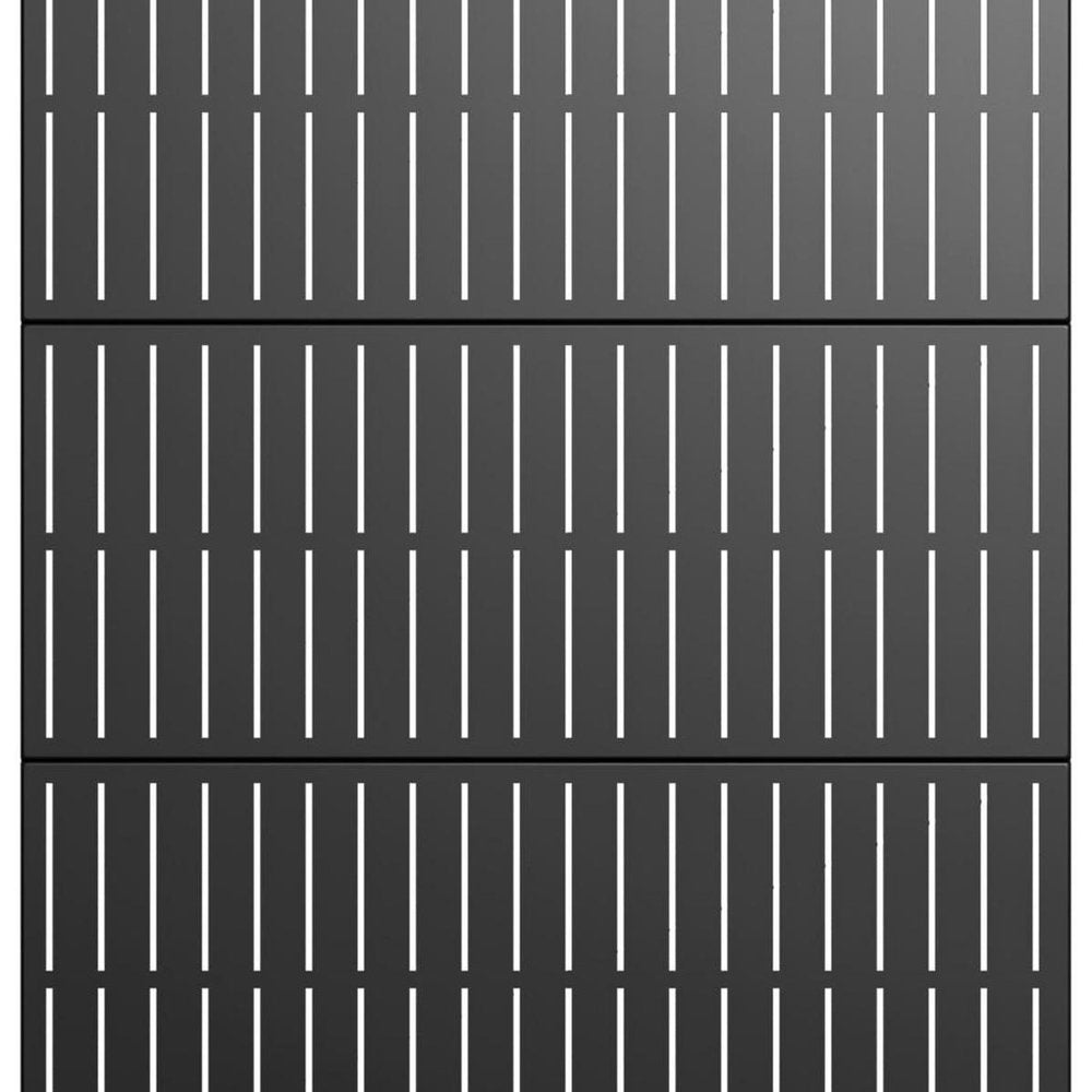 72" Black Striped Metal Outdoor Privacy Screen HomeRoots