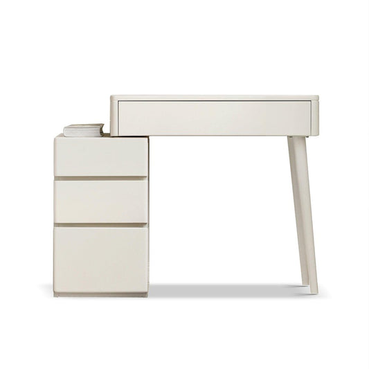 32" White Solid Wood Two Drawer Vanity Table