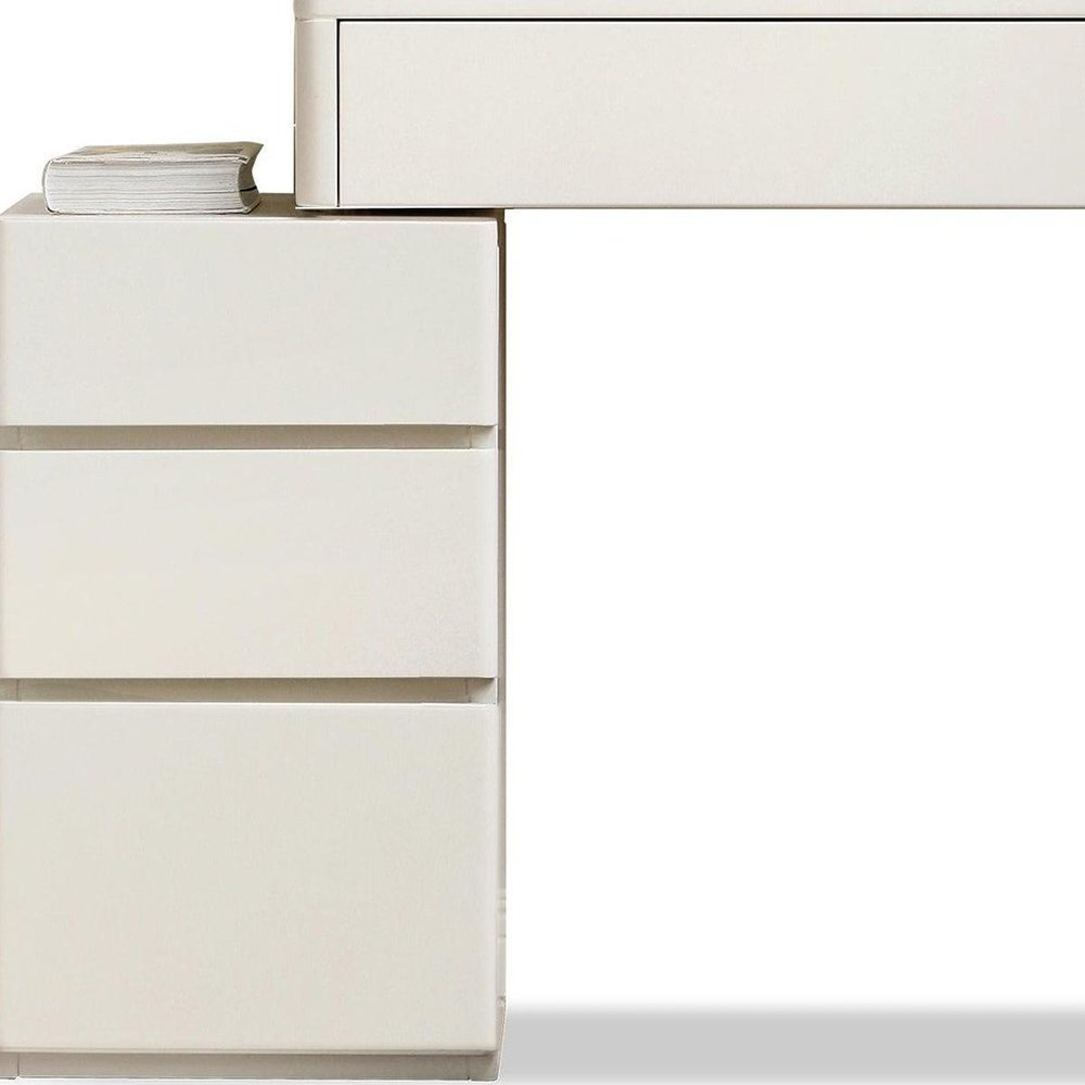 32" White Solid Wood Two Drawer Vanity Table — view 2