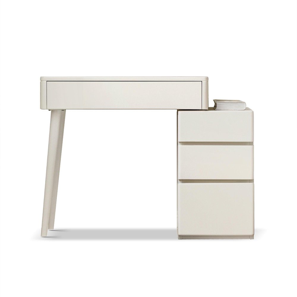 32" White Solid Wood Two Drawer Vanity Table — view 3