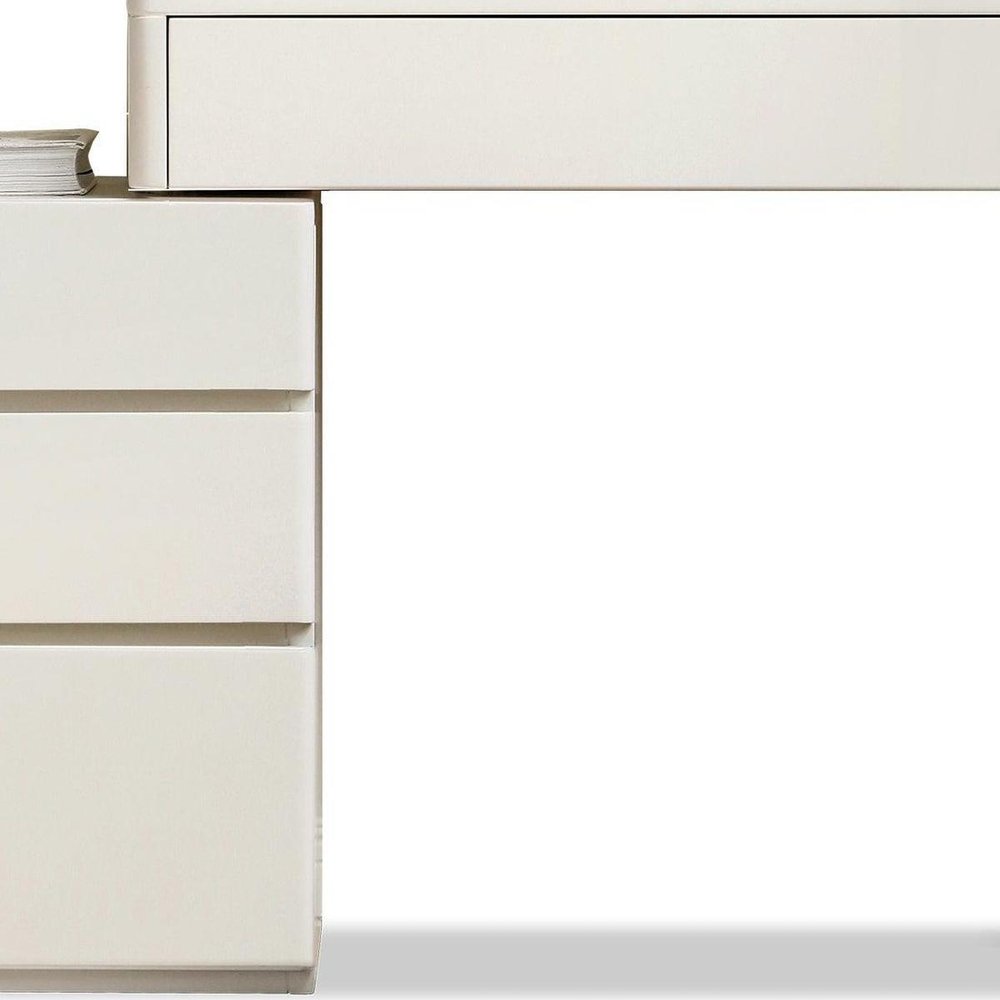 32" White Solid Wood Two Drawer Vanity Table — view 4