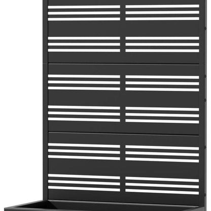 Set Of Two Black Abstract Geometric Metal Four Panel Outdoor Privacy Screen HomeRoots