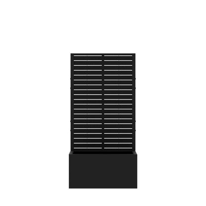 47" Black Geometric Steel Two Panel Outdoor Privacy Screen HomeRoots
