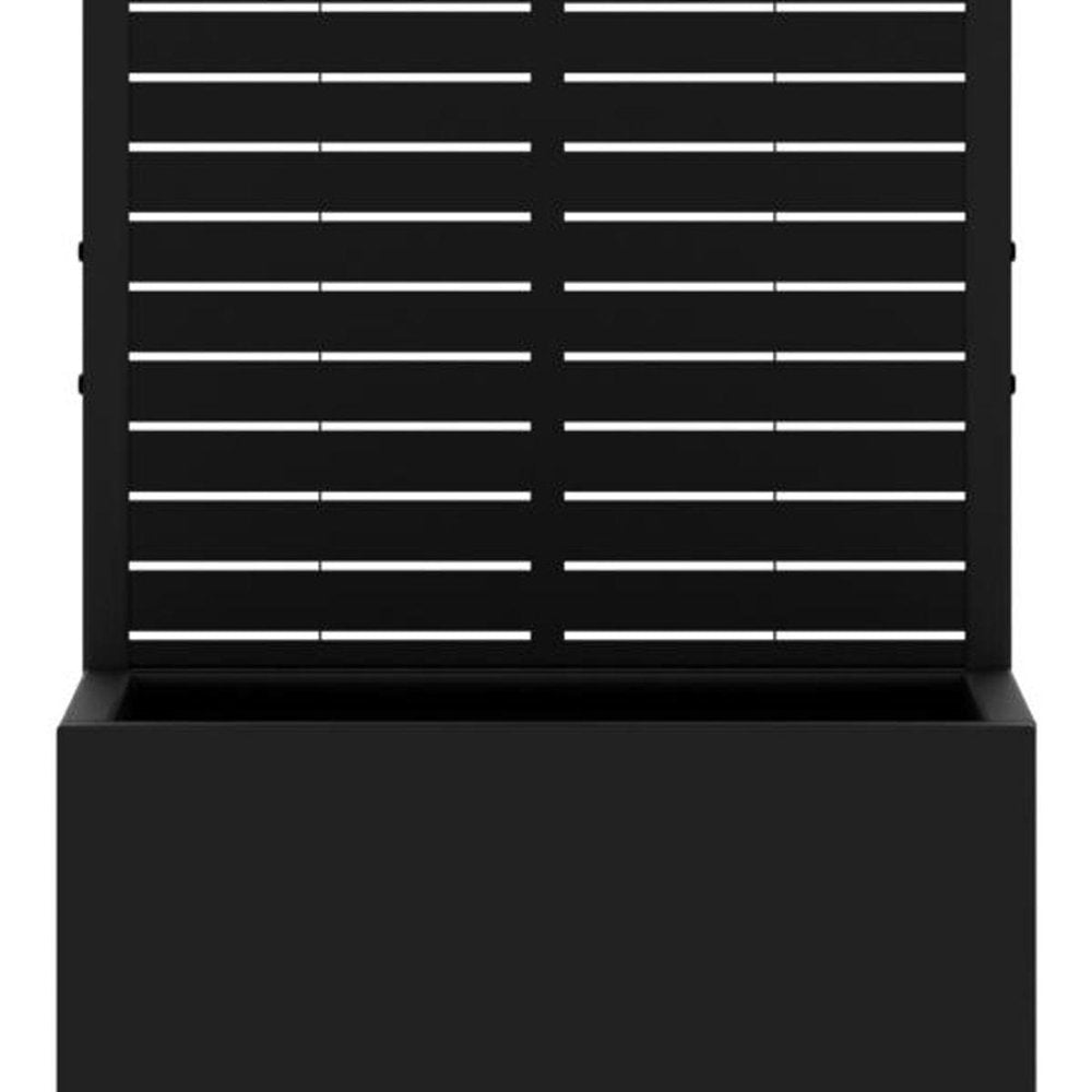 47" Black Geometric Steel Two Panel Outdoor Privacy Screen — view 4