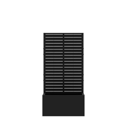 47" Black Geometric Steel Two Panel Outdoor Privacy Screen HomeRoots
