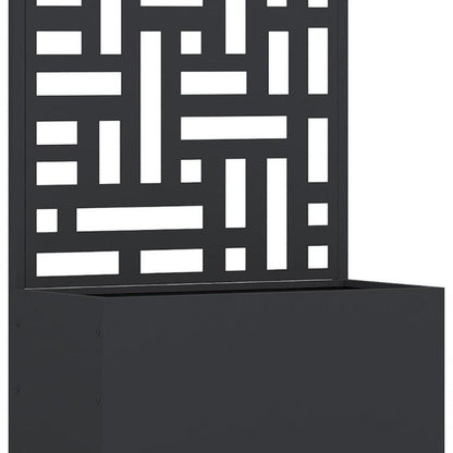47" Black Geometric Steel Two Panel Outdoor Privacy Screen HomeRoots