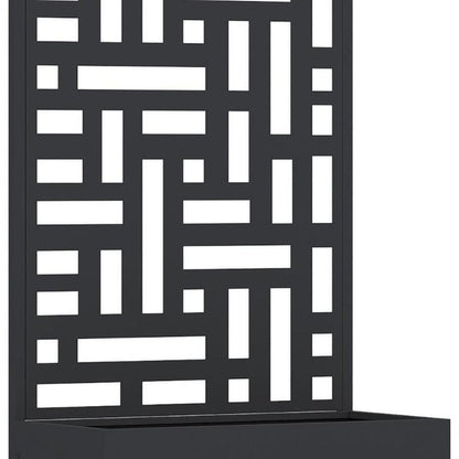 47" Black Geometric Steel Two Panel Outdoor Privacy Screen HomeRoots