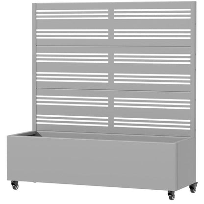 47" Gray Geometric Steel Three Panel Outdoor Privacy Screen HomeRoots