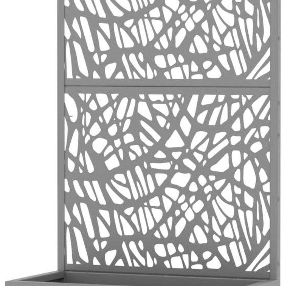 59" Gray Geometric Steel Two Panel Outdoor Privacy Screen — view 4