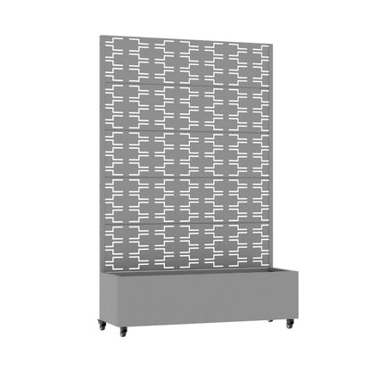 72" Gray Geometric Steel Five Panel Outdoor Privacy Screen HomeRoots