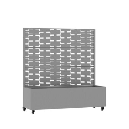 72" Gray Geometric Steel Three Panel Outdoor Privacy Screen HomeRoots