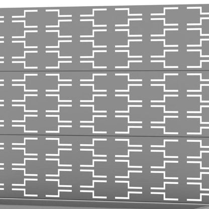 72" Gray Geometric Steel Three Panel Outdoor Privacy Screen HomeRoots