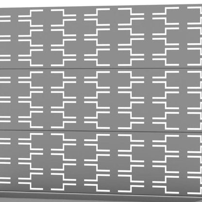 72" Gray Geometric Steel Three Panel Outdoor Privacy Screen HomeRoots
