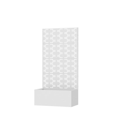 59" White Geometric Steel Four Panel Outdoor Privacy Screen HomeRoots