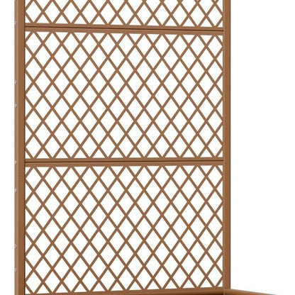 72" Brown Geometric Steel Three Panel Outdoor Privacy Screen HomeRoots
