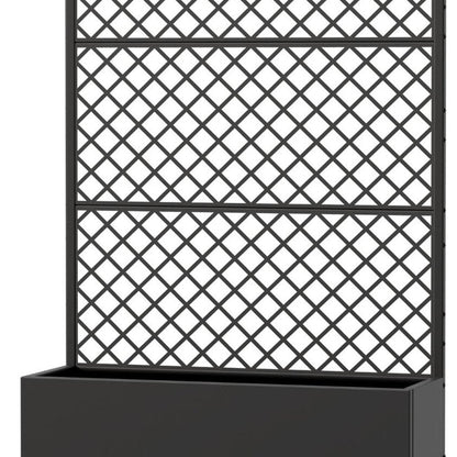 72" Black Geometric Steel Three Panel Outdoor Privacy Screen HomeRoots