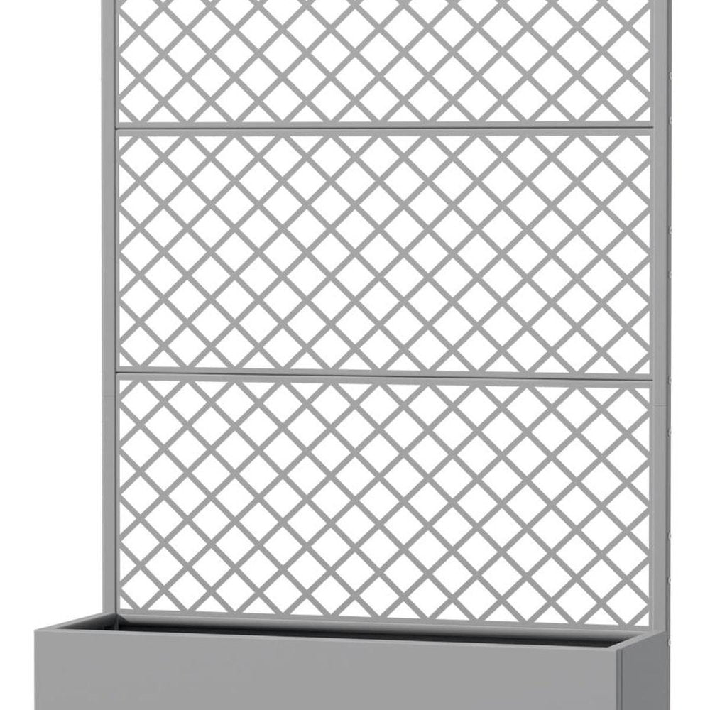 72" Gray Geometric Steel Three Panel Outdoor Privacy Screen HomeRoots