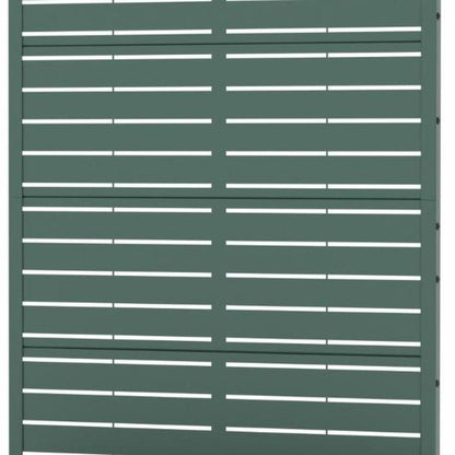 72" Green Striped Steel Five Panel Outdoor Privacy Screen HomeRoots