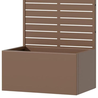 47" Brown Striped Steel Two Panel Outdoor Privacy Screen HomeRoots