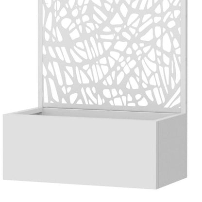 59" White Abstract Steel Two Panel Outdoor Privacy Screen HomeRoots