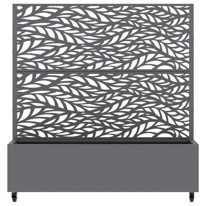 47" Gray Botanical Leaves Steel Two Panel Outdoor Privacy Screen HomeRoots