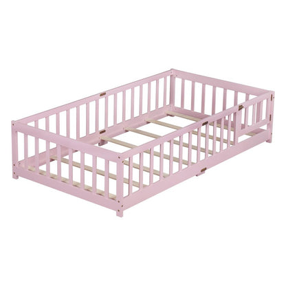 Gray Solid Wood Full Bed Frame HomeRoots