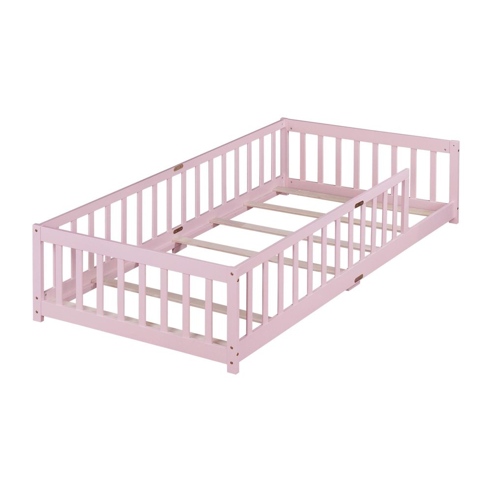 Pink Solid Wood Twin Bed Frame HomeRoots