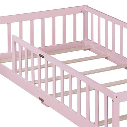 Pink Solid Wood Twin Bed Frame HomeRoots