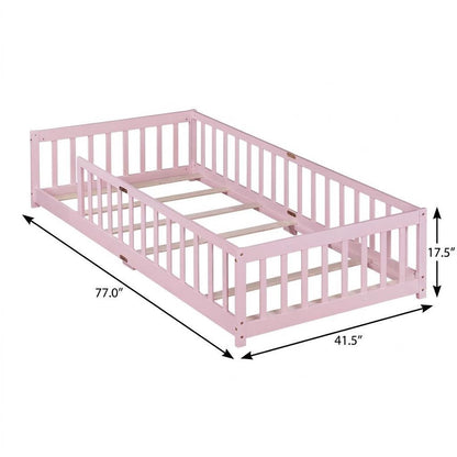 Pink Solid Wood Twin Bed Frame HomeRoots