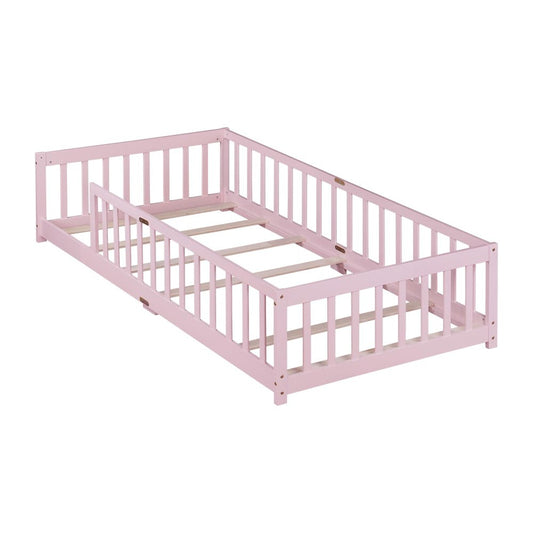 Pink Solid Wood Twin Bed Frame