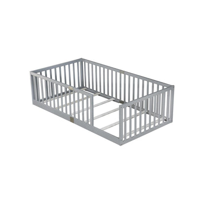 Gray Solid Wood Twin Bed Frame HomeRoots