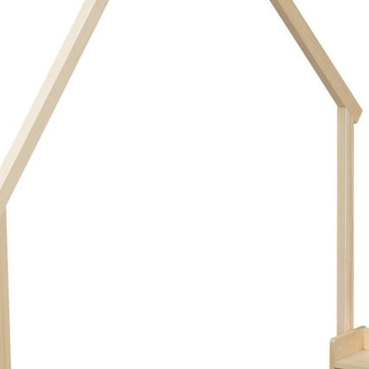 Natural Solid Wood Lighted Full House Bed With USB HomeRoots