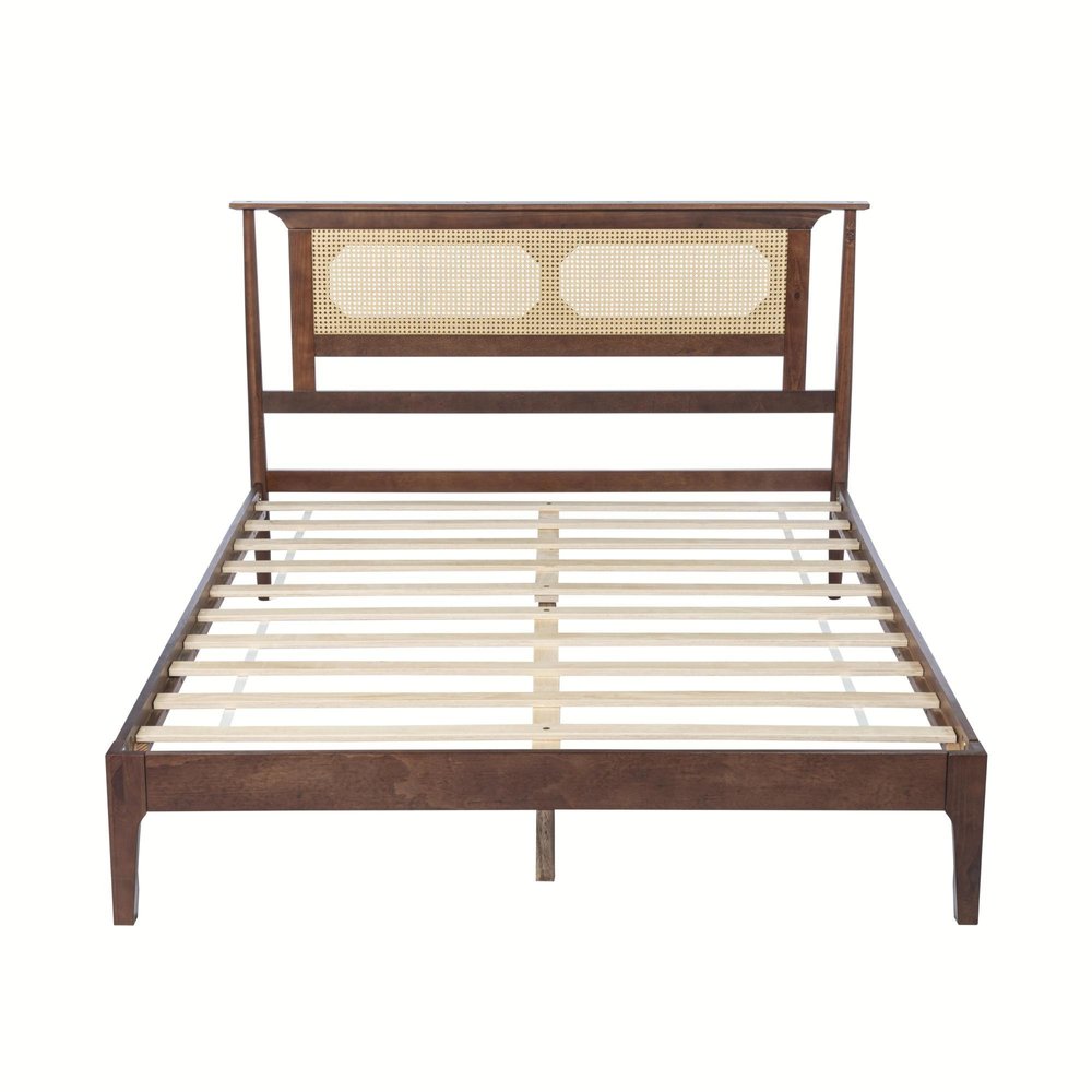 Walnut Solid Wood Queen Bed Frame — view 4