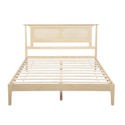 Walnut Solid Wood Queen Bed Frame HomeRoots