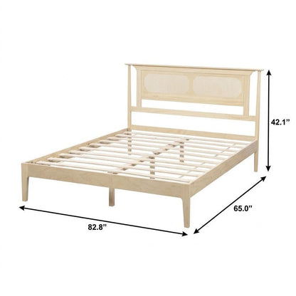 Walnut Solid Wood Queen Bed Frame HomeRoots