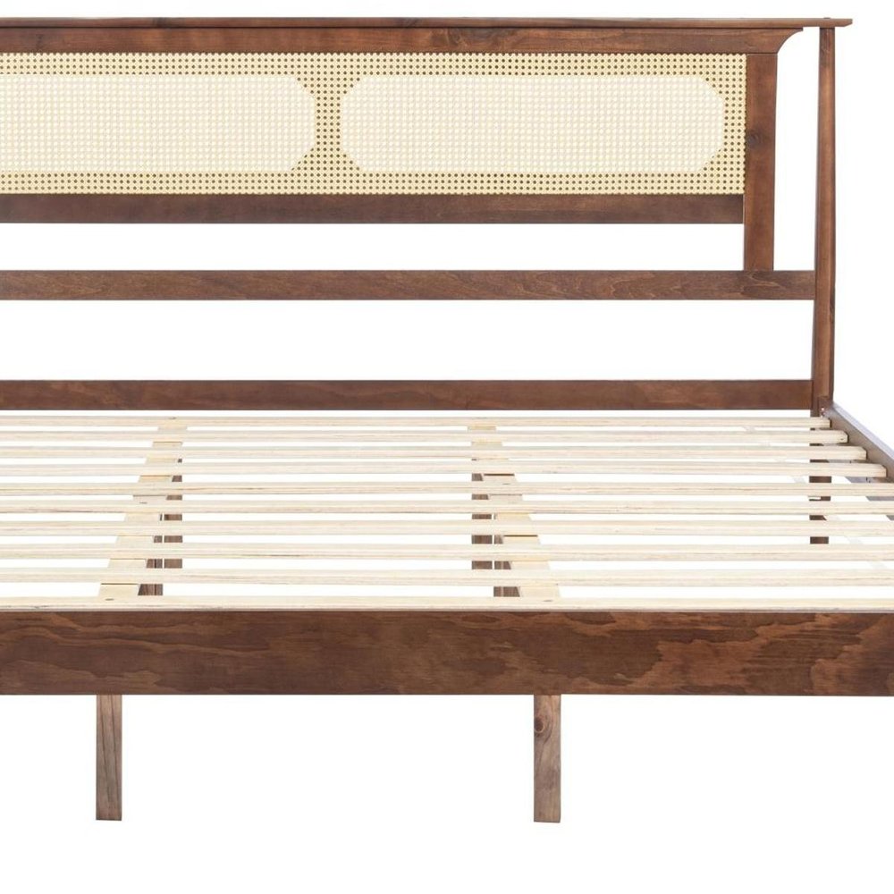 Walnut Solid Wood Queen Bed Frame HomeRoots