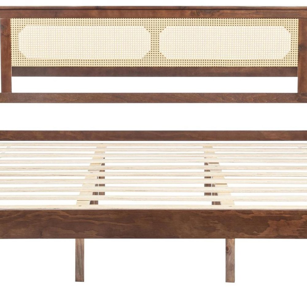 Walnut Solid Wood Queen Bed Frame HomeRoots
