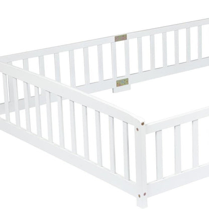 White Solid Wood Queen Bed Frame HomeRoots